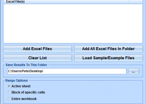 Excel Save Selected Cells As JPG Software screenshot