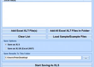 software - Excel Save Xlt As Xls Software 7.0 screenshot