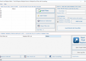 software - Excel Search and Replace Batch 3.1.1.22 screenshot