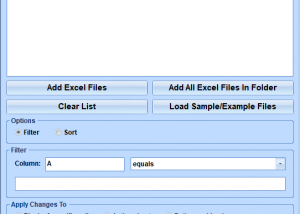Excel Sort & Filter List Software screenshot