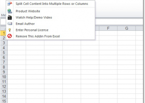 Excel Split Cells Into Multiple Rows or Columns Software screenshot