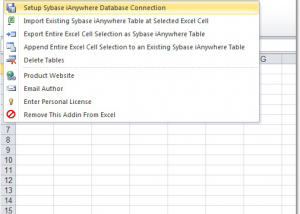 Excel Sybase iAnywhere Import, Export & Convert Software screenshot