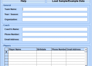 software - Excel Team Roster Template Software 7.0 screenshot