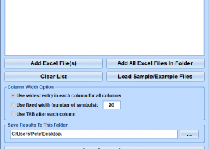 Excel To Fixed Width Text File Converter Software screenshot