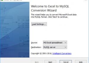 Excel-to-MySQL screenshot