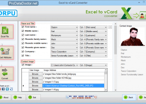 Excel to vCard Converter Software screenshot