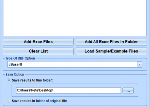 Excel XLS and XLSX To DBF Converter Software screenshot