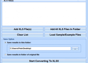 Excel XLS To XLSX Converter Software screenshot