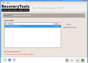 software - Exchange OST Mail Recovery Software 1.0 screenshot