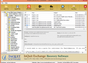 software - Exchange Recovery 3.5 screenshot