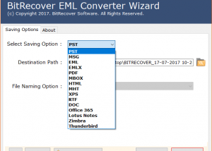 software - Export EML to PST files 4.0 screenshot