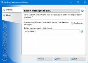 Export Messages to EML Files screenshot