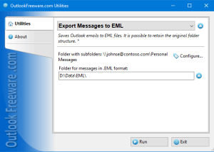 software - Export Messages to EML for Outlook 5.0 screenshot