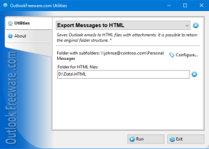 software - Export Messages to HTML for Outlook 4.20 screenshot