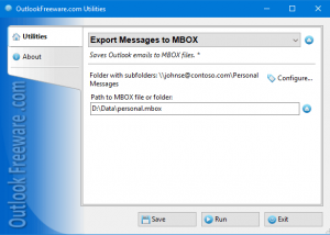 software - Export Messages to MBOX File 4.11 screenshot