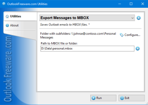 software - Export Messages to MBOX for Outlook 5.0 screenshot