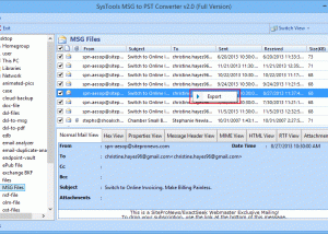 software - Export MSG to PST 4.0 screenshot