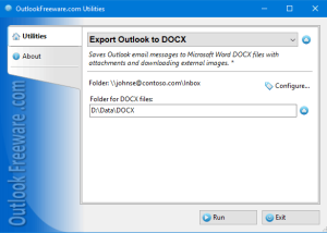 Export Outlook to DOCX screenshot