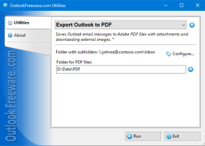 software - Export Outlook to PDF 5.0 screenshot