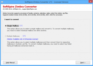 Export Zimbra Mail to Outlook screenshot