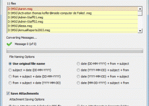 Exporting Outlook MSG in Adobe PDF screenshot