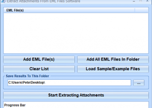 Extract Attachments From EML Files Software screenshot