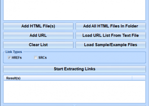 Extract Links From Multiple HTML Files Software screenshot