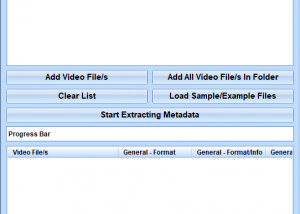 Extract Metadata From Video Files Software screenshot