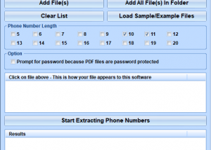 Extract Phone Numbers From Multiple PDF Files Software screenshot