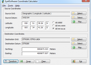 software - Eye4Software Coordinate Calculator 4.0.5.1120 screenshot