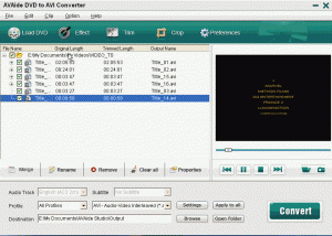 EZuse DVD To AVI Converter screenshot