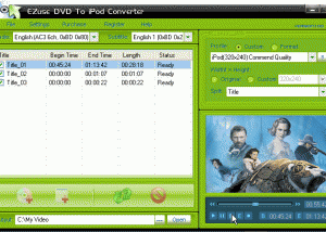 EZuse DVD To iPod Converter screenshot