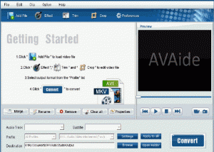 software - EZuse MKV To AVI Converter 1.0 screenshot