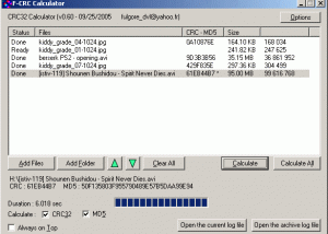 F CRC Calculator screenshot