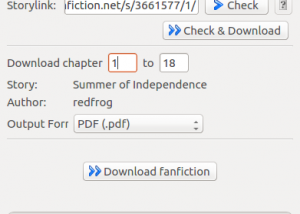 Full FanFictionDownloader screenshot