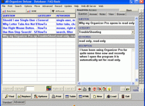 software - FAQ Organizer Deluxe 4.21 screenshot