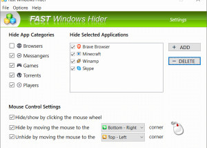 software - Fast Windows Hider 11 screenshot