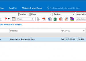 software - FewClix for Outlook 5.8 screenshot