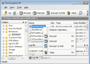 software - File Encryption XP 1.7.395 screenshot