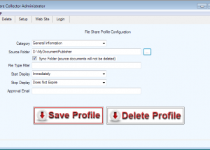 File Share Collector Administrator screenshot