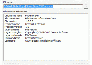 File Version screenshot