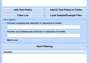 Filter Text Lists Software screenshot