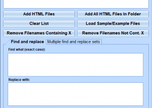Find and Replace In Multiple HTML Files Software screenshot