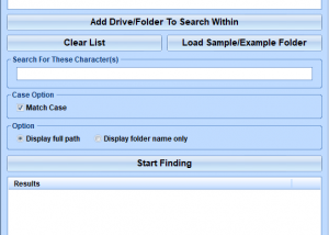 Find Folders By Name Software screenshot