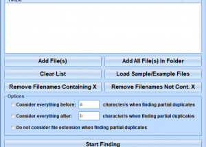 Find Partial Filename Duplicates Software screenshot