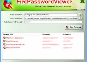 software - FirePasswordViewer 13.0 screenshot