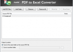 software - FirePDF PDF to Excel Converter 12.0 screenshot