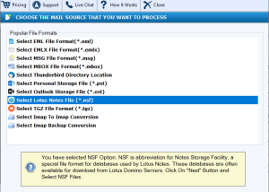 FixVare NSF to EMLX Converter screenshot