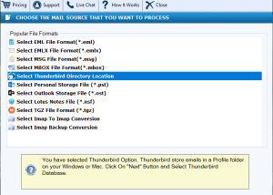 FixVare Thunderbird to MSG Converter screenshot