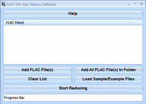 FLAC File Size Reduce Software screenshot